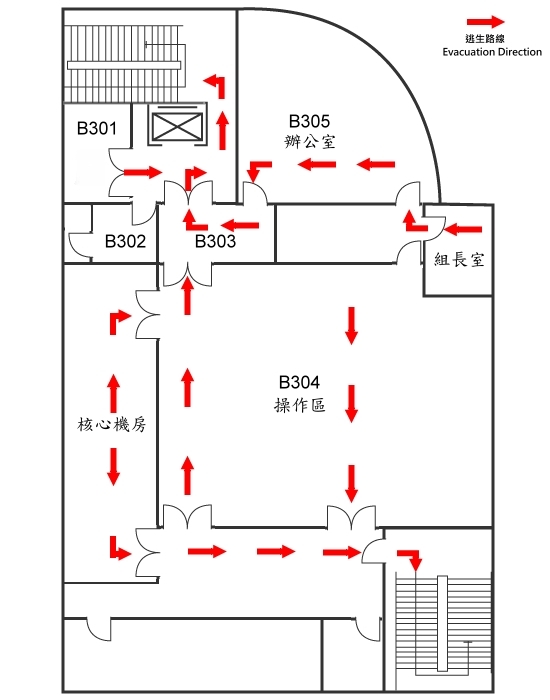 【Information Center】 3rd Floor Plan and Evacuation Route